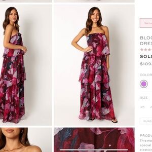 Petal & Pup BLOOM STRAPLESS MAXI DRESS - PURPLE FLORAL
